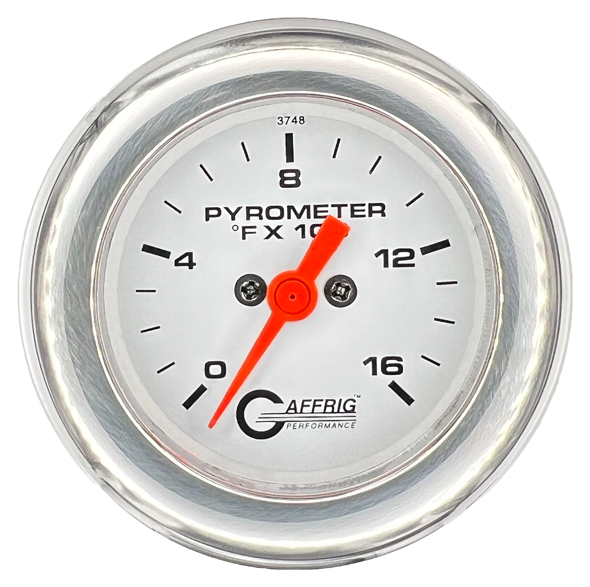 GAFFRIG 2 INCH ELECTRIC PYROMETER GAUGE 0-1600 F FAT RIM (218) / CHROME/POLISHED / WHITE