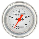 GAFFRIG 2 INCH ELECTRIC PYROMETER GAUGE 0-1600 F FAT RIM (218) / CHROME/POLISHED / WHITE