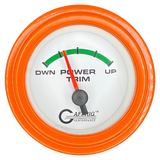 GAFFRIG 2 INCH ELECTRIC TRIM METER OMC GAUGE STEP RIM (002) / ORANGE / WHITE