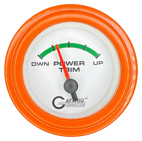 GAFFRIG 2 INCH ELECTRIC TRIM METER OMC GAUGE STEP RIM (002) / ORANGE / WHITE