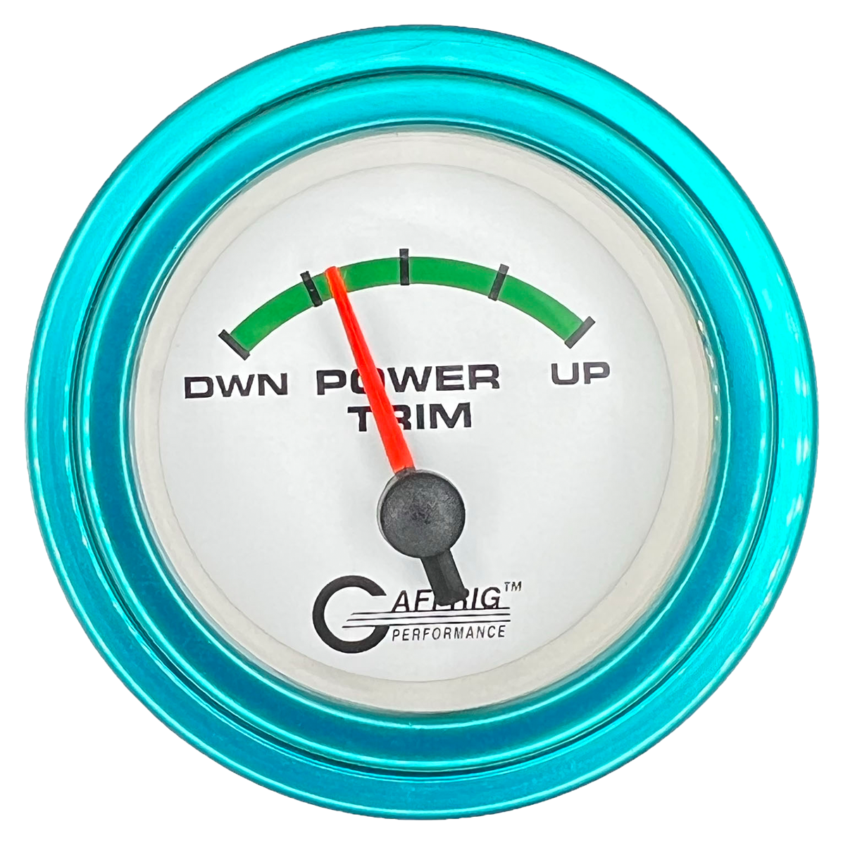 GAFFRIG 2 INCH ELECTRIC TRIM METER OMC GAUGE STEP RIM (002) / TEAL / WHITE