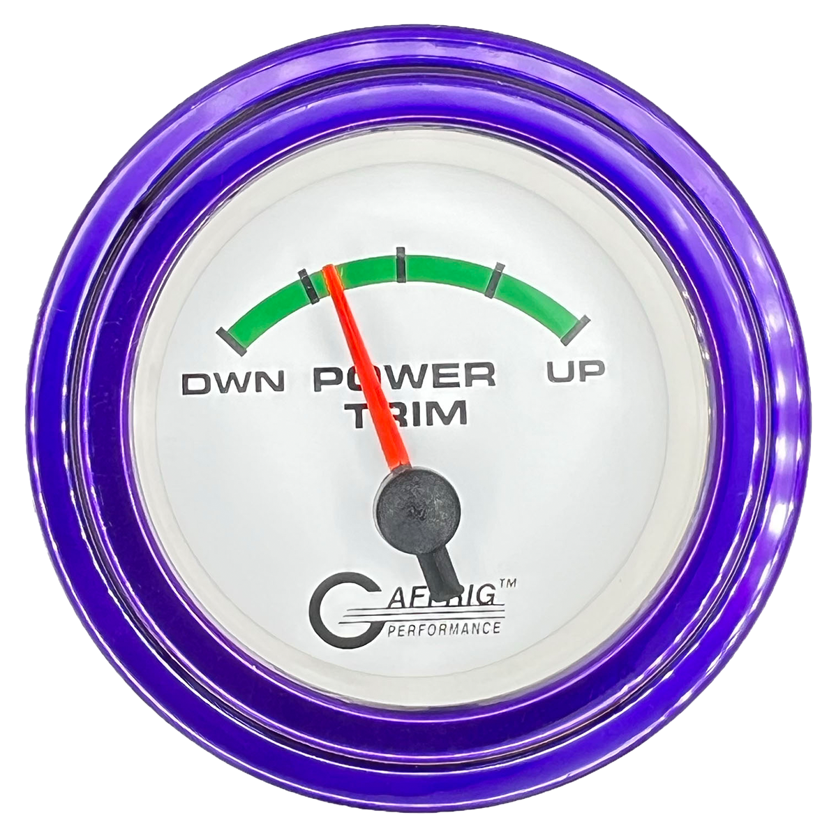 GAFFRIG 2 INCH ELECTRIC TRIM METER OMC GAUGE STEP RIM (002) / PURPLE / WHITE