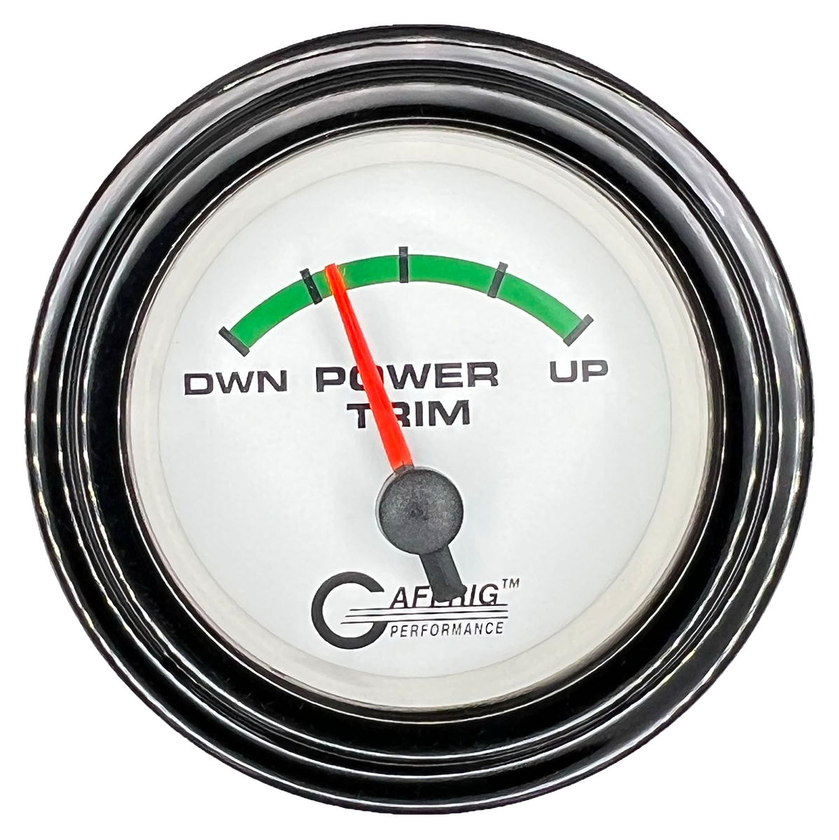 GAFFRIG 2 INCH ELECTRIC TRIM METER OMC GAUGE STEP RIM (002) / BLACK / WHITE