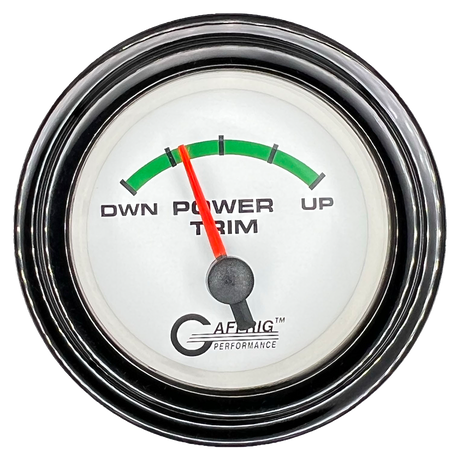 GAFFRIG 2 INCH ELECTRIC TRIM METER OMC GAUGE STEP RIM (002) / BLACK / WHITE