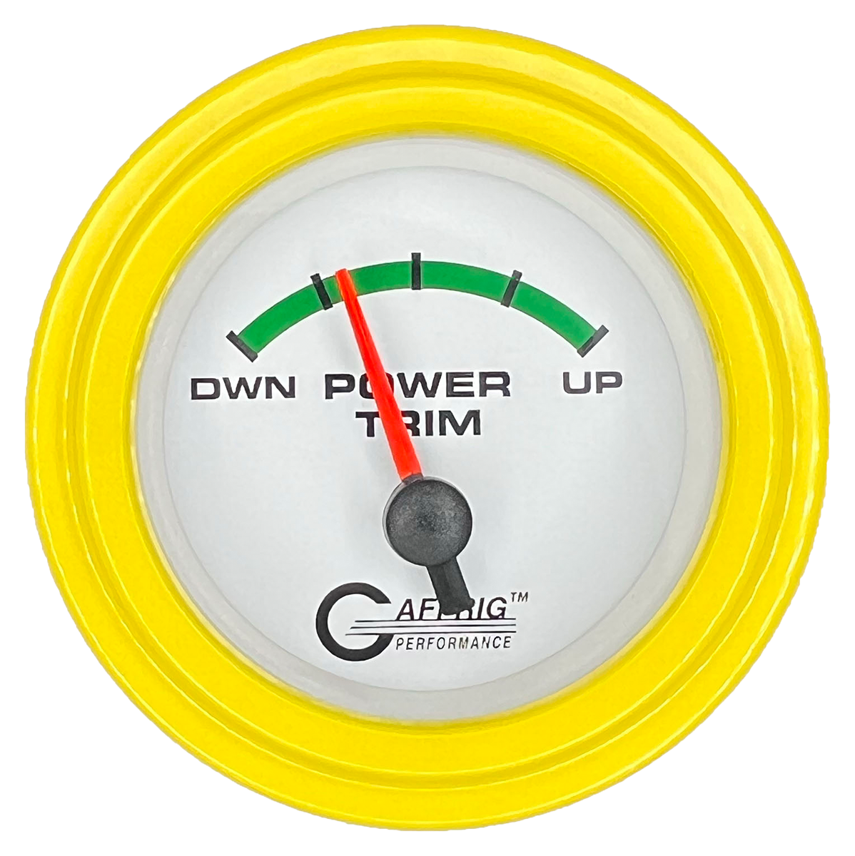 GAFFRIG 2 INCH ELECTRIC TRIM METER OMC GAUGE STEP RIM (002) / YELLOW / WHITE