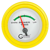 GAFFRIG 2 INCH ELECTRIC TRIM METER OMC GAUGE STEP RIM (002) / YELLOW / WHITE