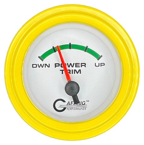 GAFFRIG 2 INCH ELECTRIC TRIM METER OMC GAUGE STEP RIM (002) / YELLOW / WHITE