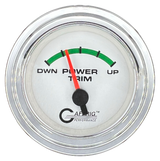 GAFFRIG 2 INCH ELECTRIC TRIM METER OMC GAUGE STEP RIM (002) / CHROME/POLISHED / WHITE