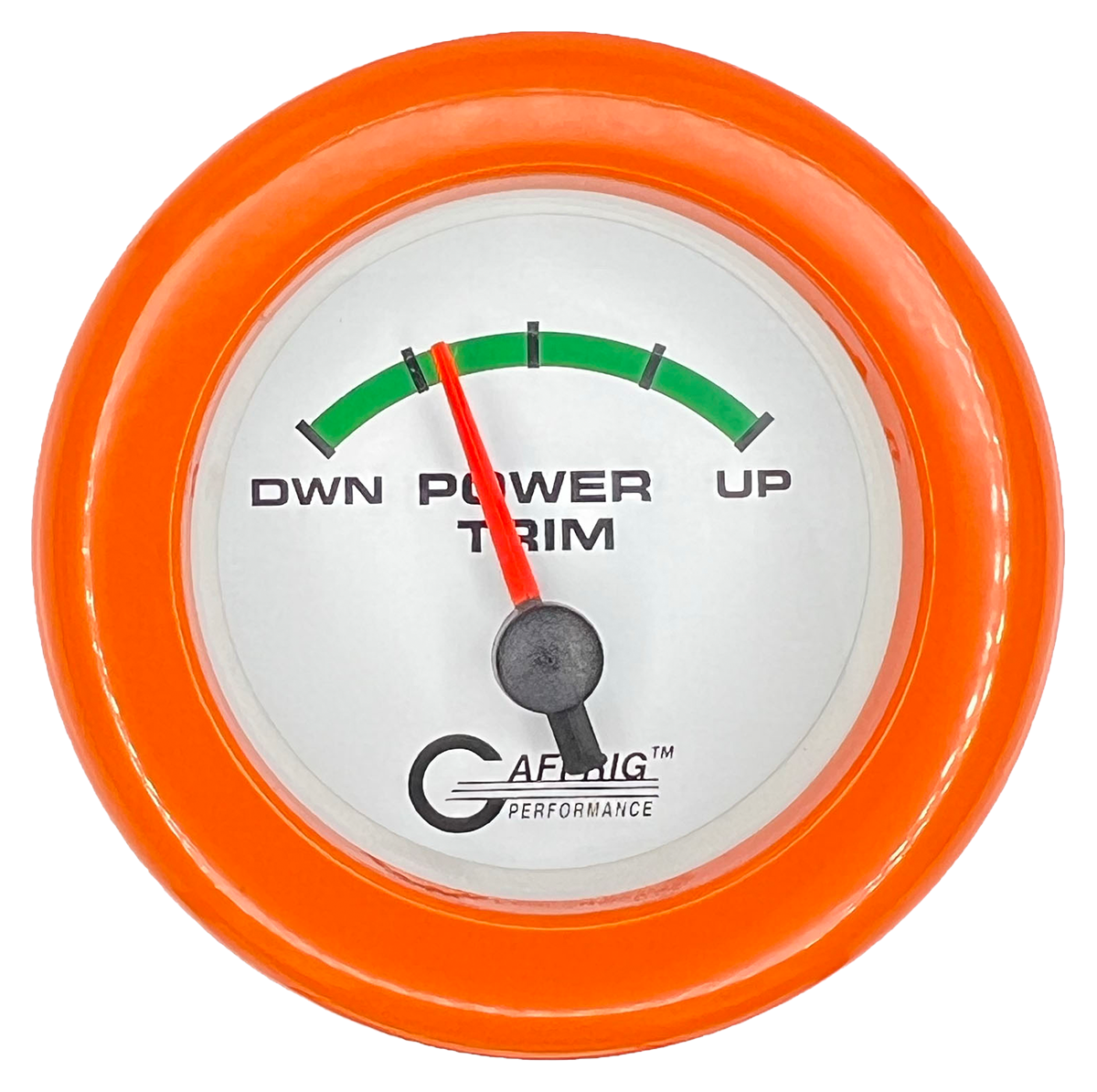 GAFFRIG 2 INCH ELECTRIC TRIM METER OMC GAUGE FAT RIM (218) / ORANGE / WHITE