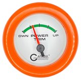 GAFFRIG 2 INCH ELECTRIC TRIM METER OMC GAUGE FAT RIM (218) / ORANGE / WHITE