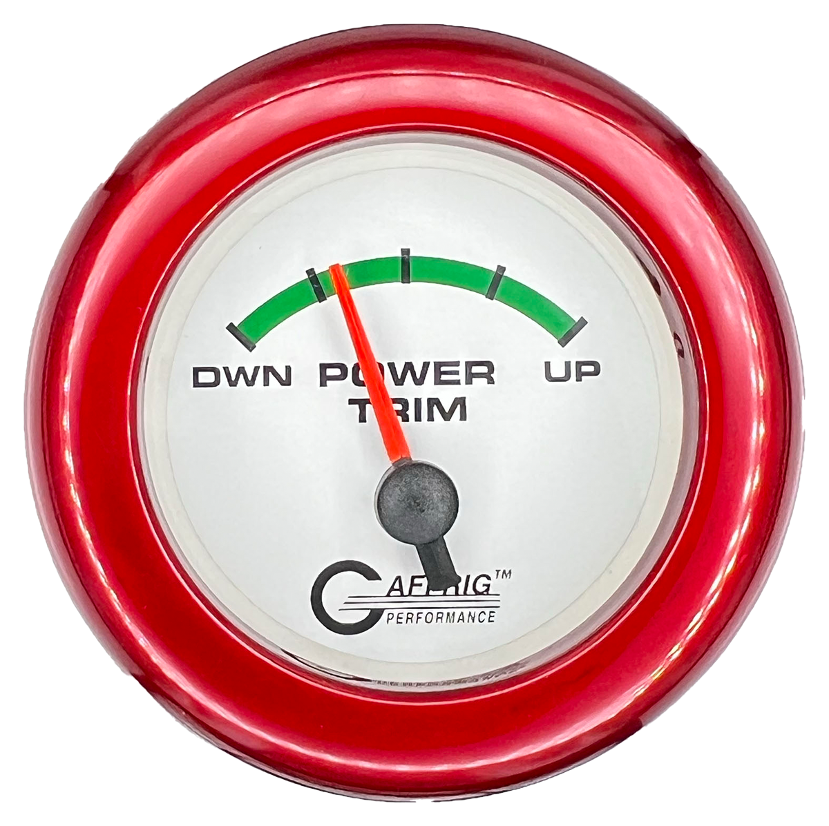 GAFFRIG 2 INCH ELECTRIC TRIM METER OMC GAUGE FAT RIM (218) / RED / WHITE