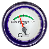 GAFFRIG 2 INCH ELECTRIC TRIM METER OMC GAUGE FAT RIM (218) / PURPLE / WHITE