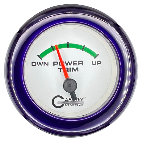 GAFFRIG 2 INCH ELECTRIC TRIM METER OMC GAUGE FAT RIM (218) / PURPLE / WHITE