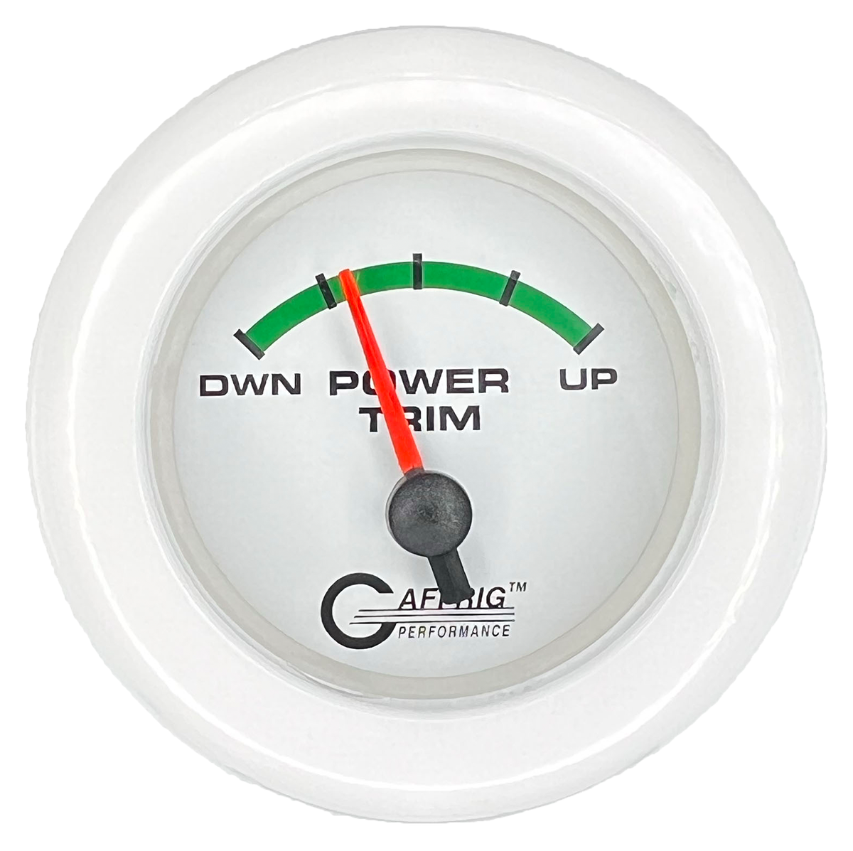 GAFFRIG 2 INCH ELECTRIC TRIM METER OMC GAUGE FAT RIM (218) / WHITE / WHITE