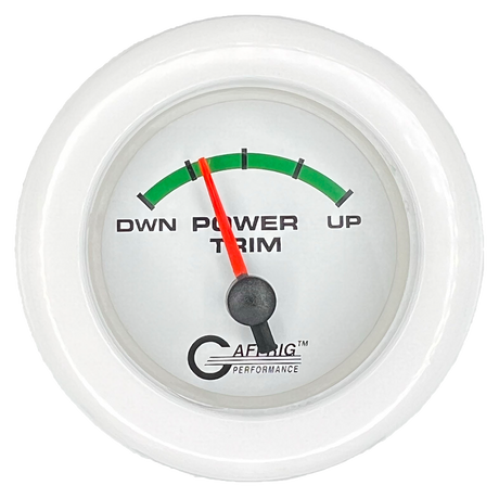 GAFFRIG 2 INCH ELECTRIC TRIM METER OMC GAUGE FAT RIM (218) / WHITE / WHITE