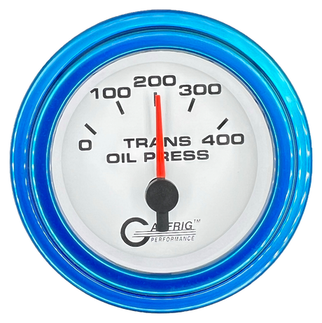 GAFFRIG 2 INCH ELECTRIC TRANSMISSION PRESSURE GAUGE 0-400 PSI STEP RIM (002) / BLUE / WHITE