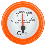 GAFFRIG 2 INCH ELECTRIC TRANSMISSION PRESSURE GAUGE 0-400 PSI STEP RIM (002) / ORANGE / WHITE