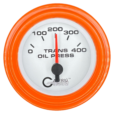 GAFFRIG 2 INCH ELECTRIC TRANSMISSION PRESSURE GAUGE 0-400 PSI STEP RIM (002) / ORANGE / WHITE