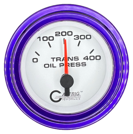 GAFFRIG 2 INCH ELECTRIC TRANSMISSION PRESSURE GAUGE 0-400 PSI STEP RIM (002) / PURPLE / WHITE