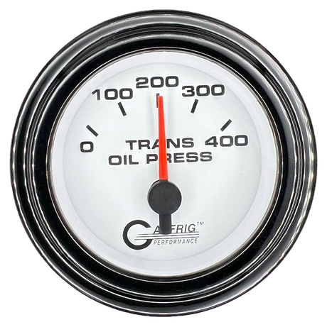 GAFFRIG 2 INCH ELECTRIC TRANSMISSION PRESSURE GAUGE 0-400 PSI STEP RIM (002) / BLACK / WHITE