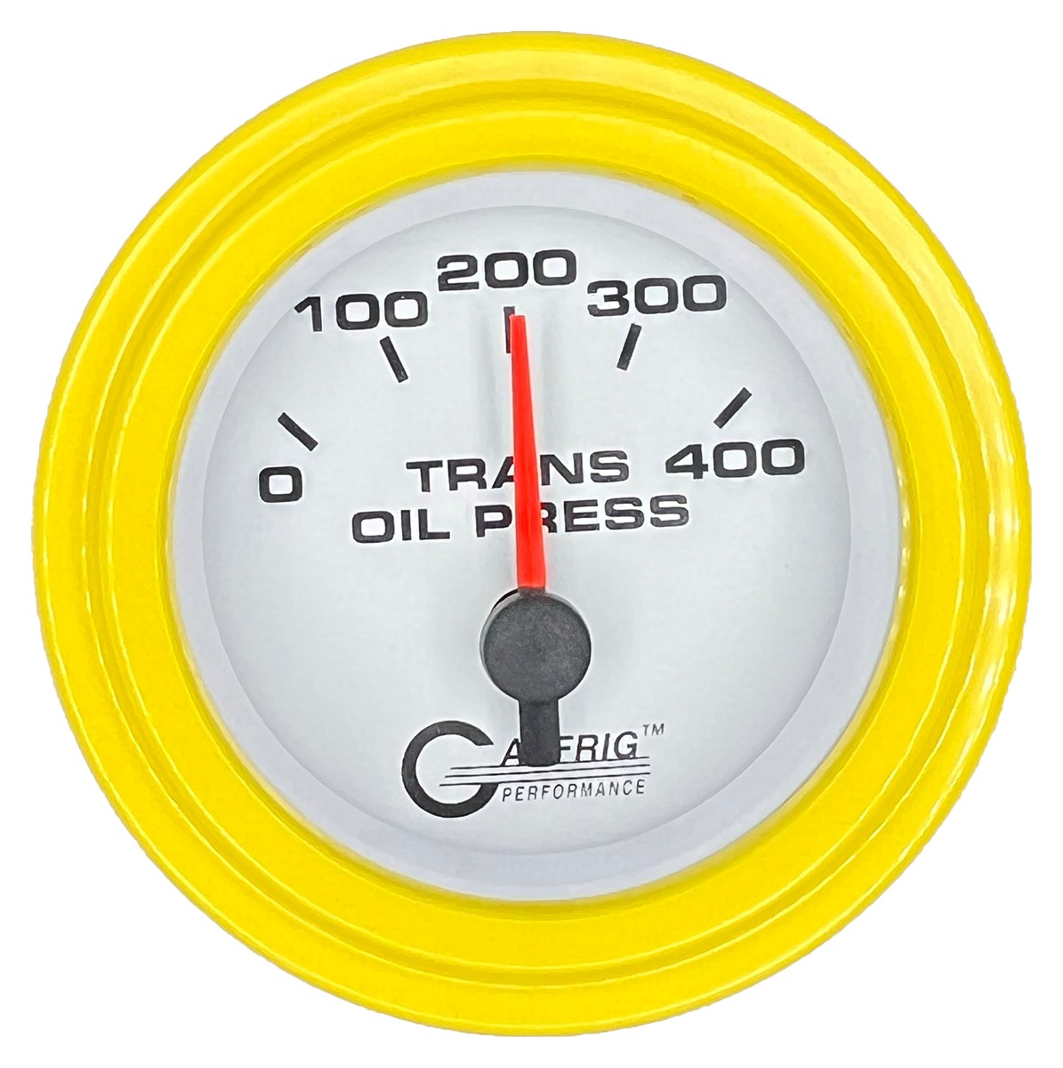 GAFFRIG 2 INCH ELECTRIC TRANSMISSION PRESSURE GAUGE 0-400 PSI STEP RIM (002) / YELLOW / WHITE