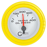 GAFFRIG 2 INCH ELECTRIC TRANSMISSION PRESSURE GAUGE 0-400 PSI STEP RIM (002) / YELLOW / WHITE