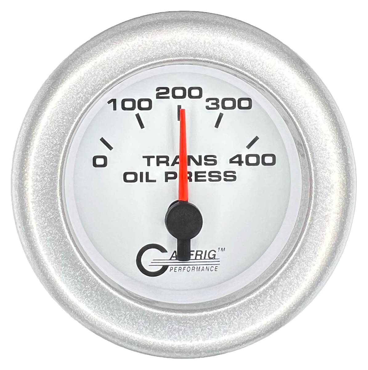 GAFFRIG 2 INCH ELECTRIC TRANSMISSION PRESSURE GAUGE 0-400 PSI FAT RIM (218) / PLATINUM / WHITE