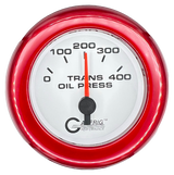 GAFFRIG 2 INCH ELECTRIC TRANSMISSION PRESSURE GAUGE 0-400 PSI FAT RIM (218) / RED / WHITE