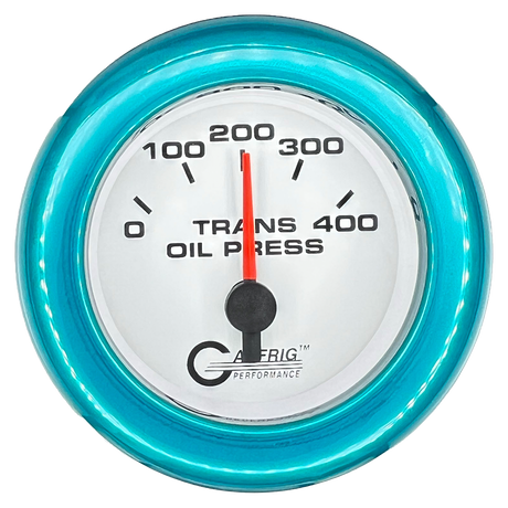 GAFFRIG 2 INCH ELECTRIC TRANSMISSION PRESSURE GAUGE 0-400 PSI FAT RIM (218) / TEAL / WHITE