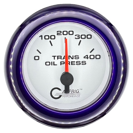 GAFFRIG 2 INCH ELECTRIC TRANSMISSION PRESSURE GAUGE 0-400 PSI FAT RIM (218) / PURPLE / WHITE