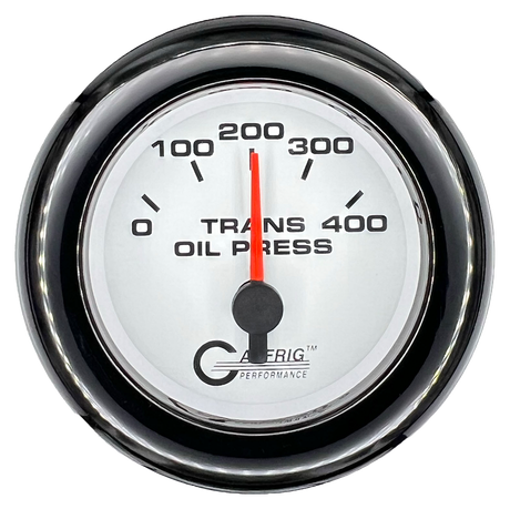 GAFFRIG 2 INCH ELECTRIC TRANSMISSION PRESSURE GAUGE 0-400 PSI FAT RIM (218) / BLACK / WHITE