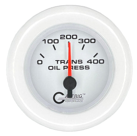 GAFFRIG 2 INCH ELECTRIC TRANSMISSION PRESSURE GAUGE 0-400 PSI FAT RIM (218) / WHITE / WHITE