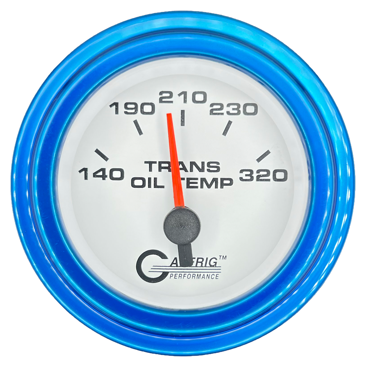 GAFFRIG 2 INCH ELECTRIC TRANSMISSION TEMP GAUGE 140-320 F STEP RIM (002) / BLUE / WHITE