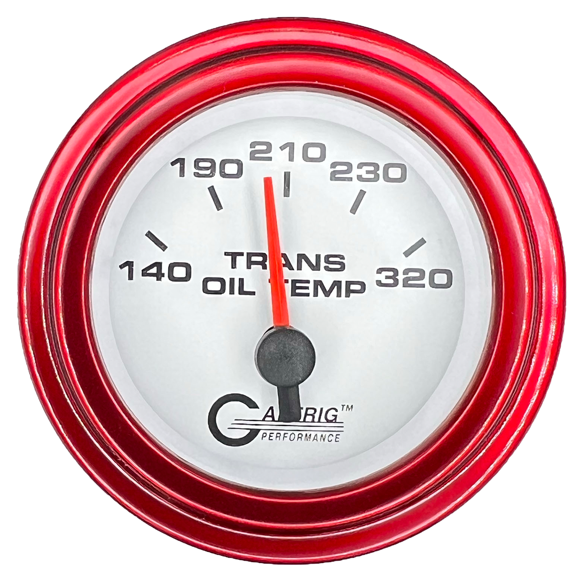 GAFFRIG 2 INCH ELECTRIC TRANSMISSION TEMP GAUGE 140-320 F STEP RIM (002) / RED / WHITE