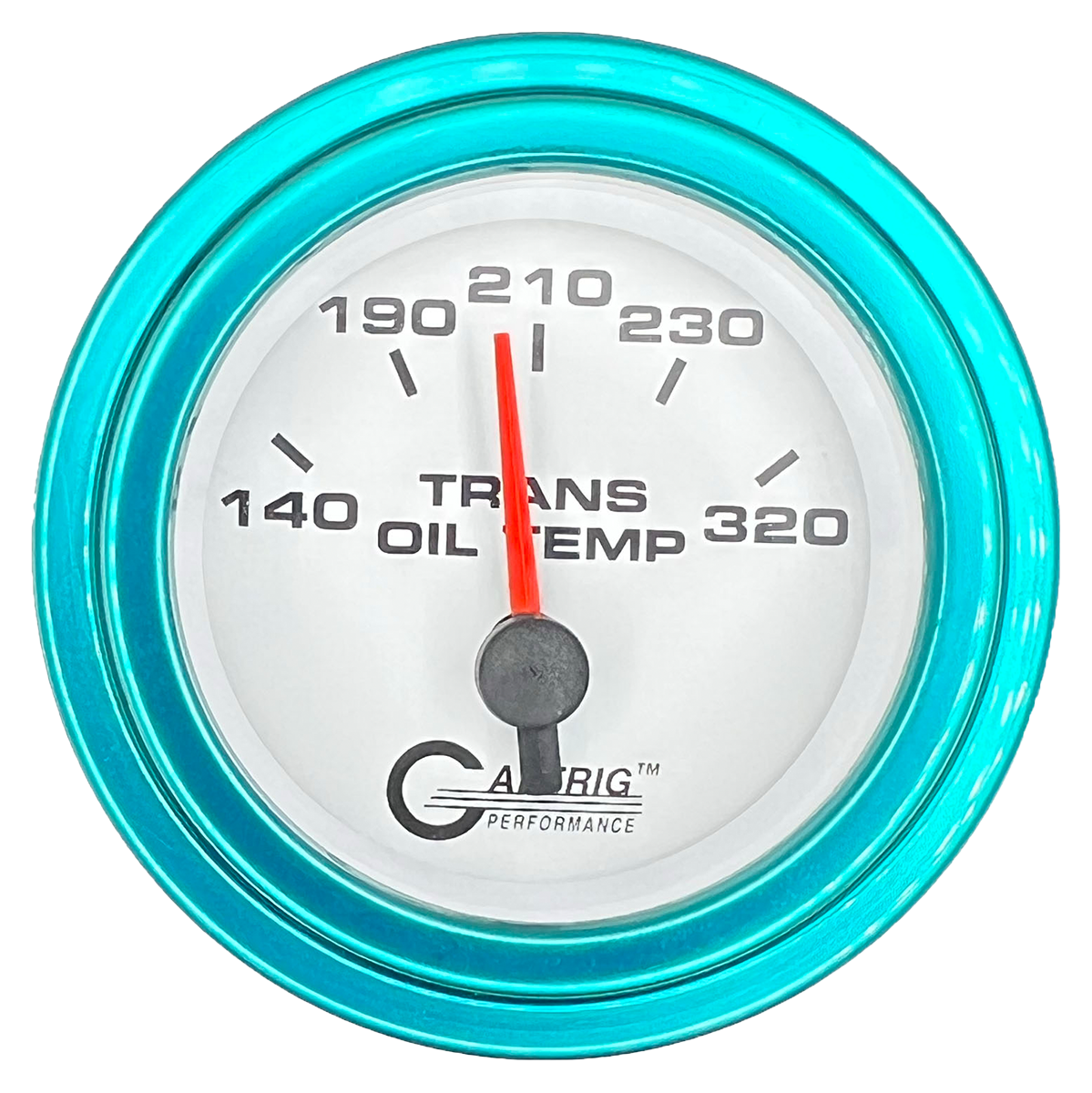 GAFFRIG 2 INCH ELECTRIC TRANSMISSION TEMP GAUGE 140-320 F STEP RIM (002) / TEAL / WHITE