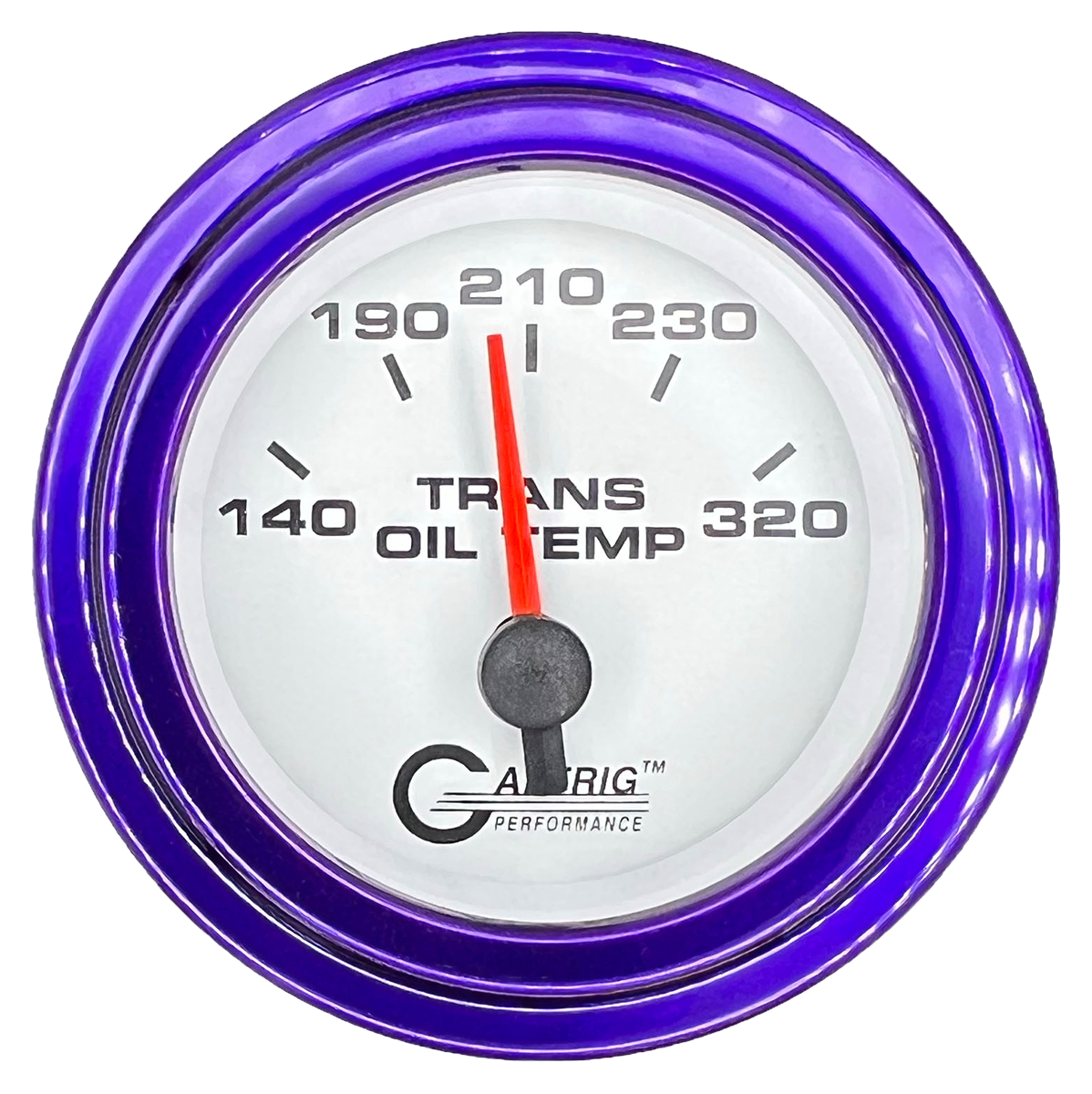 GAFFRIG 2 INCH ELECTRIC TRANSMISSION TEMP GAUGE 140-320 F STEP RIM (002) / PURPLE / WHITE