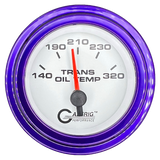 GAFFRIG 2 INCH ELECTRIC TRANSMISSION TEMP GAUGE 140-320 F STEP RIM (002) / PURPLE / WHITE