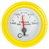 GAFFRIG 2 INCH ELECTRIC TRANSMISSION TEMP GAUGE 140-320 F STEP RIM (002) / YELLOW / WHITE