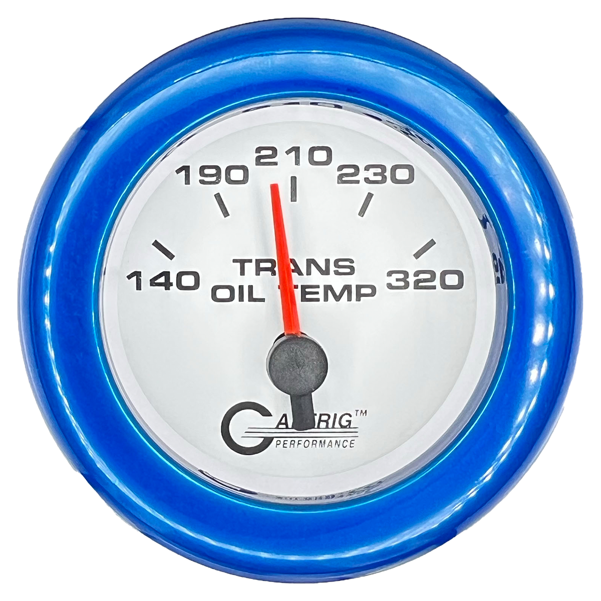 GAFFRIG 2 INCH ELECTRIC TRANSMISSION TEMP GAUGE 140-320 F FAT RIM (218) / BLUE / WHITE