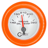 GAFFRIG 2 INCH ELECTRIC TRANSMISSION TEMP GAUGE 140-320 F FAT RIM (218) / ORANGE / WHITE