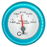 GAFFRIG 2 INCH ELECTRIC TRANSMISSION TEMP GAUGE 140-320 F FAT RIM (218) / TEAL / WHITE