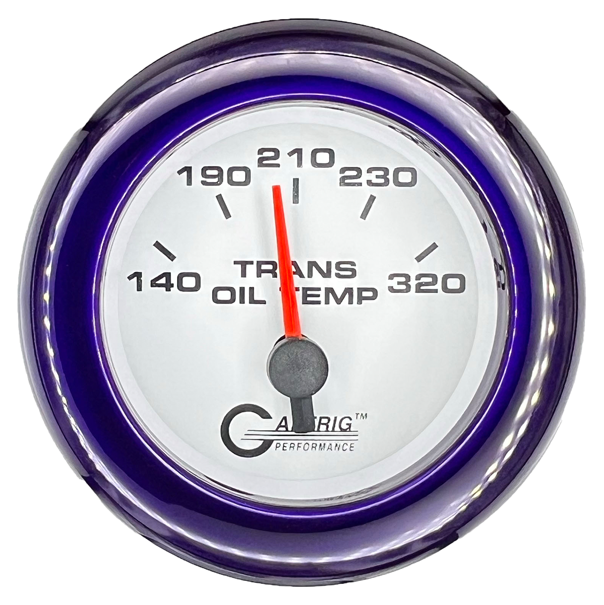 GAFFRIG 2 INCH ELECTRIC TRANSMISSION TEMP GAUGE 140-320 F FAT RIM (218) / PURPLE / WHITE