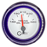 GAFFRIG 2 INCH ELECTRIC TRANSMISSION TEMP GAUGE 140-320 F FAT RIM (218) / PURPLE / WHITE