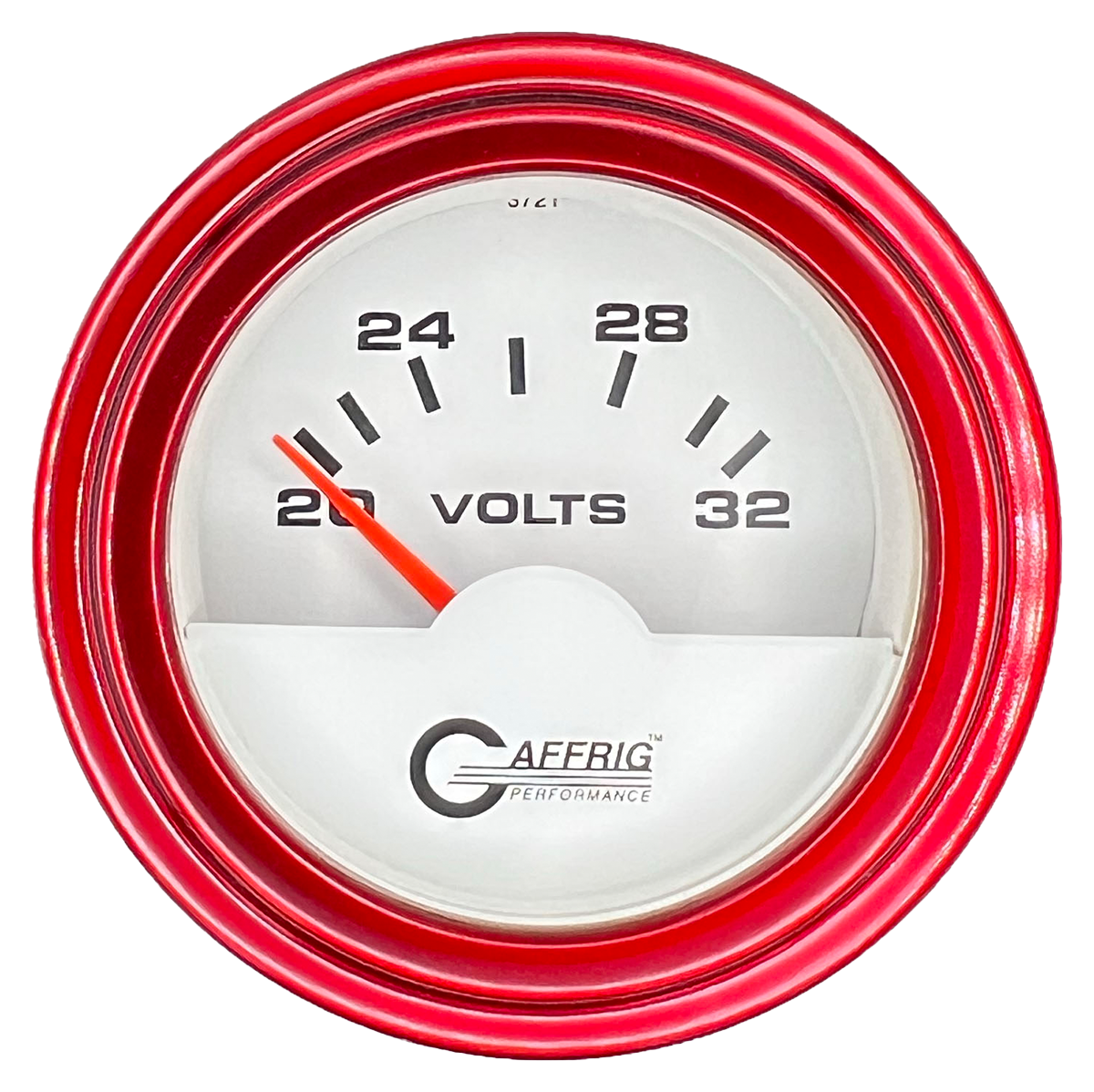 GAFFRIG 2 INCH ELECTRIC VOLTMETER 16-32 VOLT GAUGE STEP RIM (002) / RED / WHITE