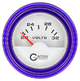 GAFFRIG 2 INCH ELECTRIC VOLTMETER 16-32 VOLT GAUGE STEP RIM (002) / PURPLE / WHITE