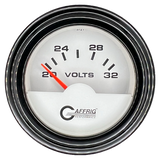 GAFFRIG 2 INCH ELECTRIC VOLTMETER 16-32 VOLT GAUGE STEP RIM (002) / BLACK / WHITE