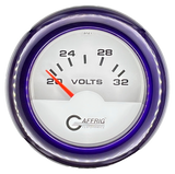 GAFFRIG 2 INCH ELECTRIC VOLTMETER 16-32 VOLT GAUGE FAT RIM (218) / PURPLE / WHITE