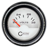 GAFFRIG 2 INCH ELECTRIC VOLTMETER 16-32 VOLT GAUGE FAT RIM (218) / BLACK / WHITE