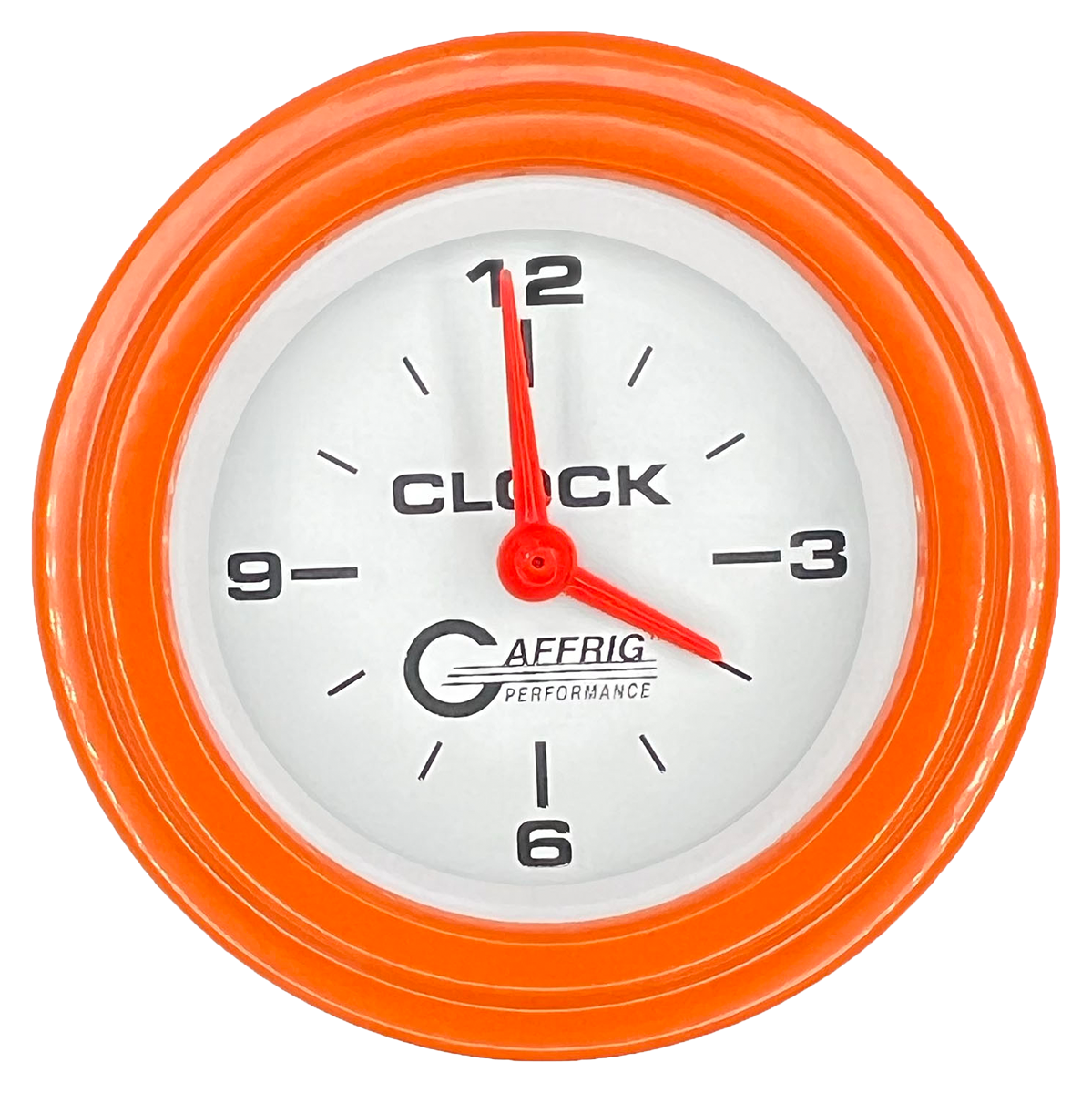 GAFFRIG 2 INCH ELECTRIC CLOCK GAUGE STEP RIM (002) / ORANGE / WHITE