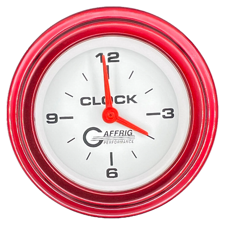 GAFFRIG 2 INCH ELECTRIC CLOCK GAUGE STEP RIM (002) / RED / WHITE